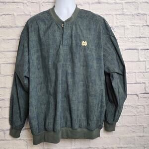 Vintage Nike Golf Notre Dame XL Green 1/4 Button Pullover